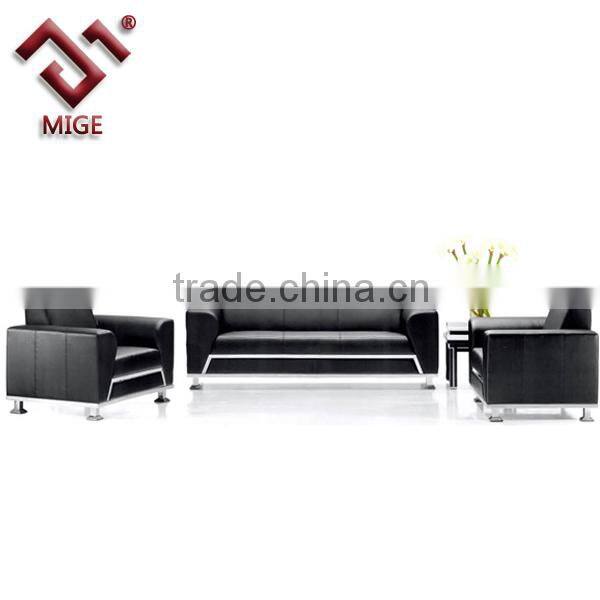 Black leather sofa ,solid wood structure
