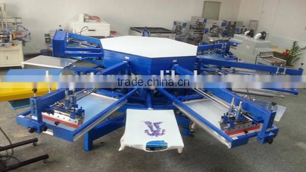 6 Color 14 Station Semi Automatic T-shirt Screen Printing Machine Prices GW-6C-14S