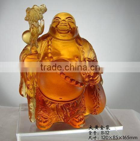 Factory Wholesale Crystal/Jade Transparent Buddha Statue---Good for Happiness