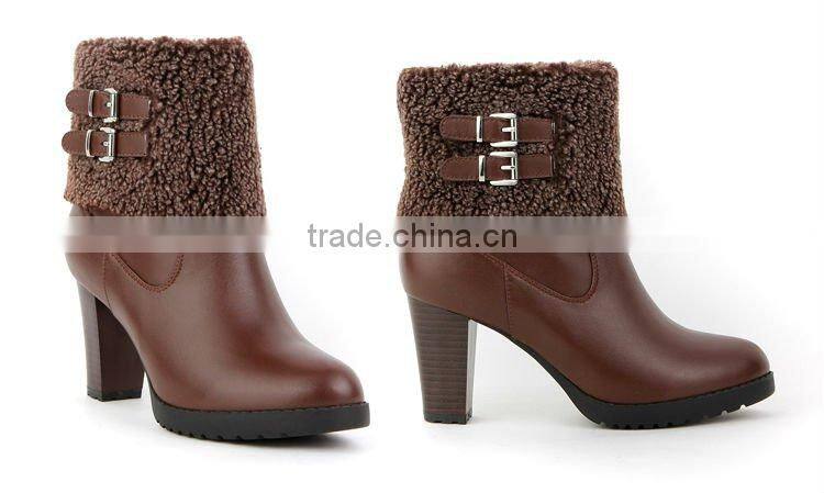 Rubber sole genuine leather boot