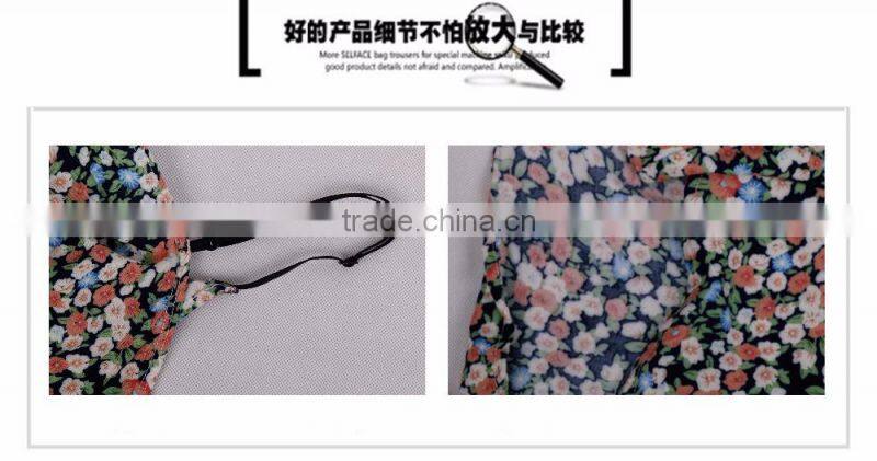 The new summer 2015 women's broken flower skirt with shoulder-straps