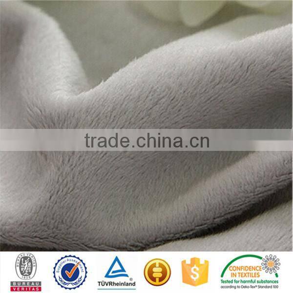 polyester tricot two sides plain dye brushed fabric
