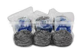 Stainless Steel Wire Sponge Metal Pot BBQ Grill Scrubber Pad Cleaner NEW