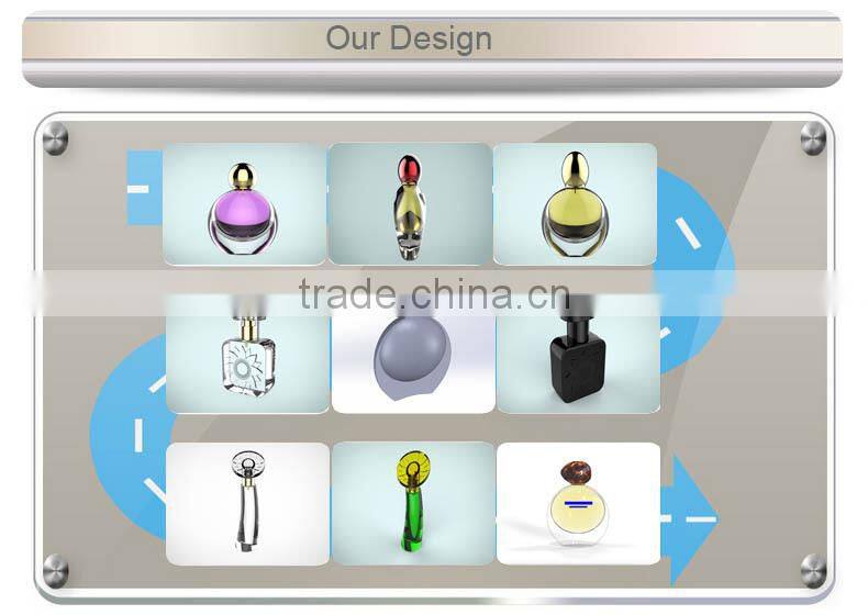 empty perfume bottle glass with black cap