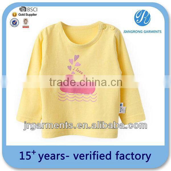 OEM service Silk/Cotton Embroidery Long Sleeve T shirts for Children