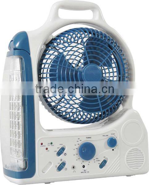 led rechargeable emergency light with fan,radio