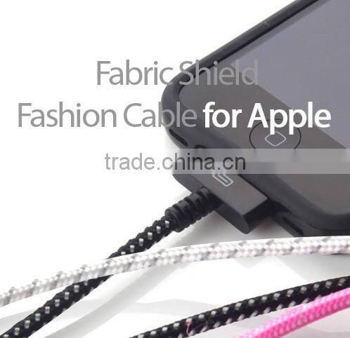 New Custom 30Pin Fabric USB Cable Data Sync Charge Cable Cord for apple iPhone