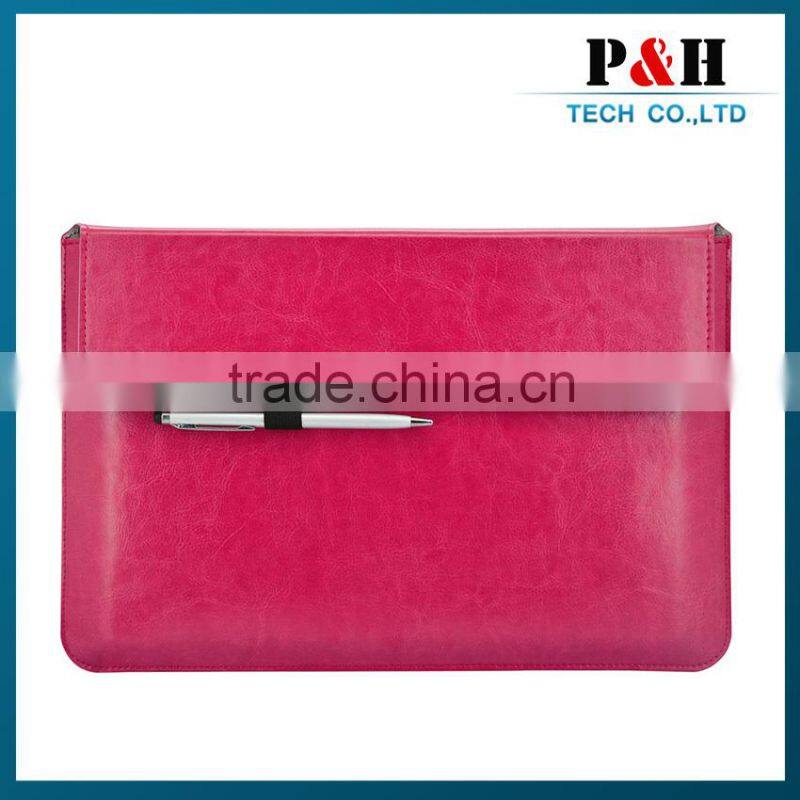 2015 business syle leather portfolio case for 12 inch tablet or laptop