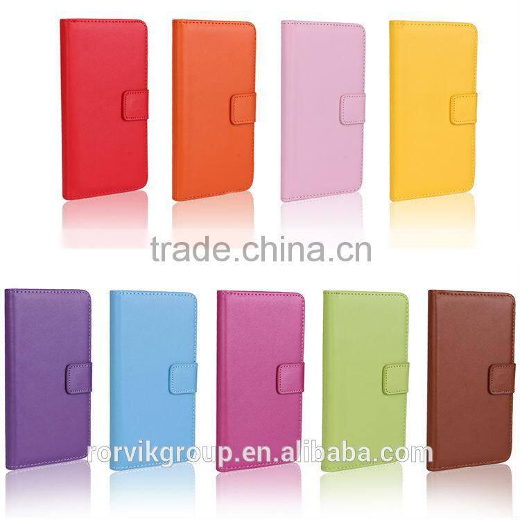 book style real cow leather mobile phone case for HUAWEI P7 mini