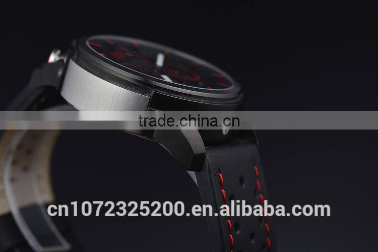BOSCE Hot selling Japanese movement luxury watches, Fashion Leather brand watch. high quality Sport quartz men watches