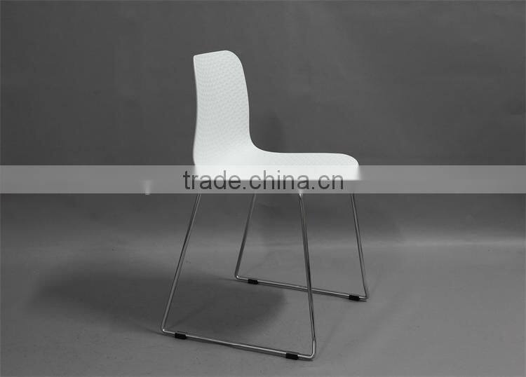Cheap Dining Room Furniture Leisure Plastic Chair with Chrome Legs