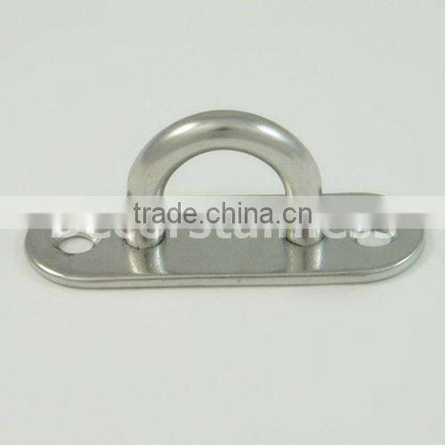 Stainless steel oblong pad eye with ring