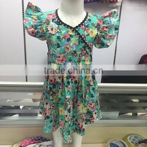 2016 New Arrival Cotton floral Baby Summer Girls Dress