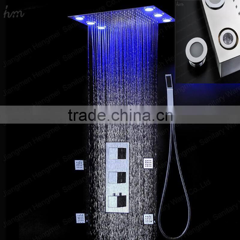 hidden mounted bath shower mixer led/rain shower faucet set for accessories with hand help shower head