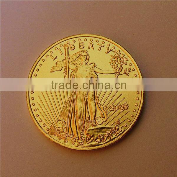 1 oz replica tungsten gold plated coin from China