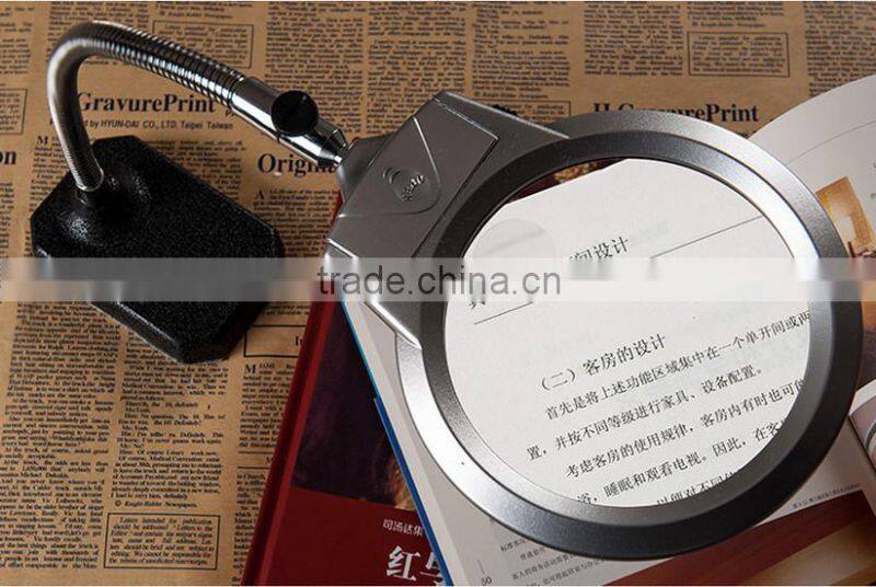 Metal desktop magnifying glasses WITH 2 led lights