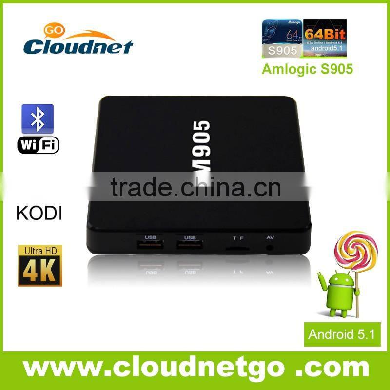 China 2016 Amlogic S905 Quad-core 64 bit internet Andriod TV Box