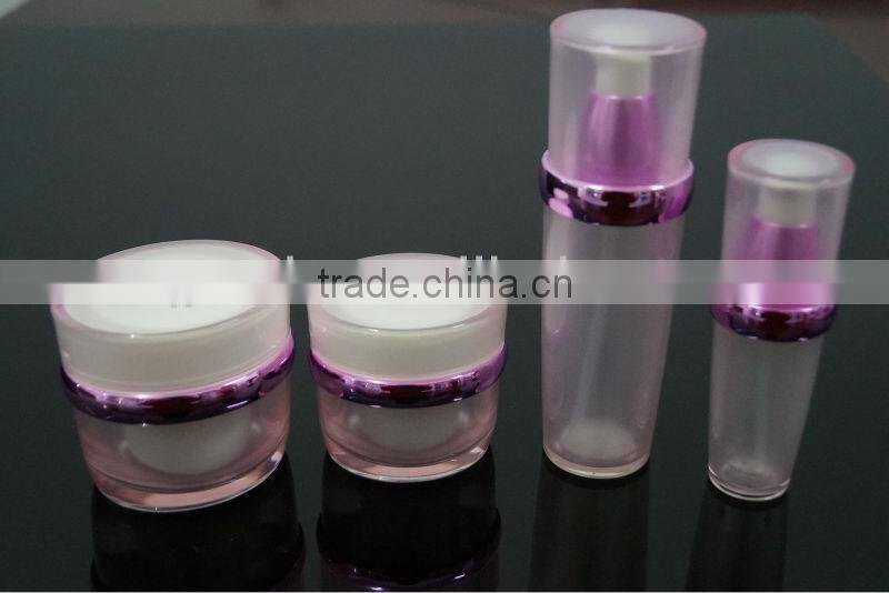 acrylic transparent plastic cosmetic set jars and bottles