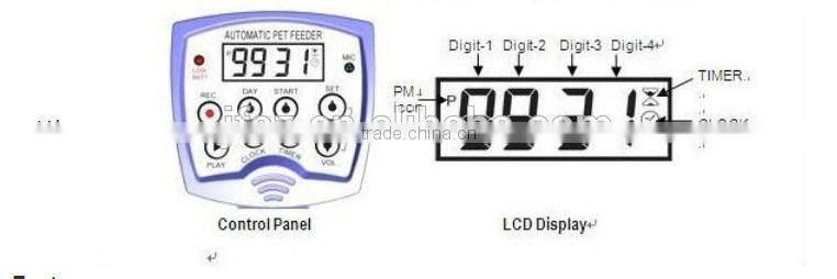 Reliable Dog Automatic Food Dispenser LCD Digital Programmable Timer Pet Feeder With A Large Capacity Hopper PF-10A