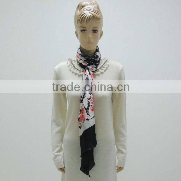 TYS210 Print Silk Knitted Scarf