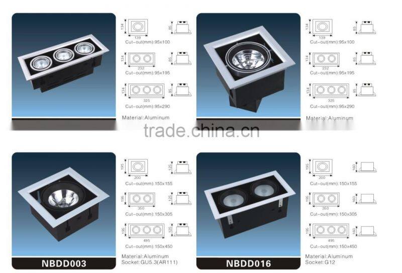 Wholesale Price Aluminum G12 Square Super Bright Spotlight Square
