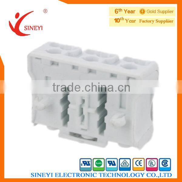 Sineyi-049 Yuyao UL EC white PCB 2 Side 4 poles hood type solderless 923 insulated terminal block
