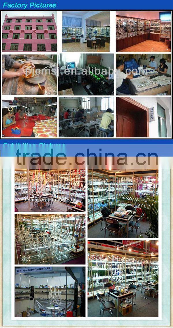 high quality crystal ashtry with flower picture for business gift and room decoration