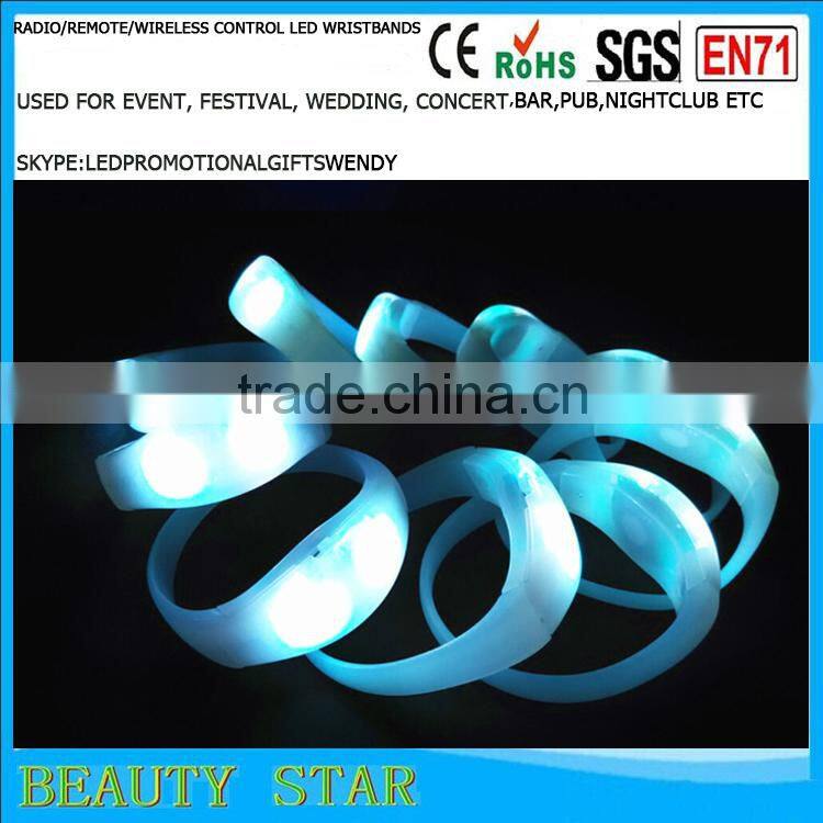 Hot selling led bracelet logo,customized led bracelet logo,radio/remote/wireless led bracelet logo for party,festival