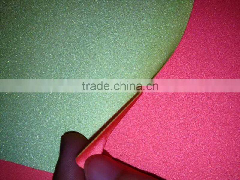 OEM size Colorful doube side reflective fabric/ spandex fabric