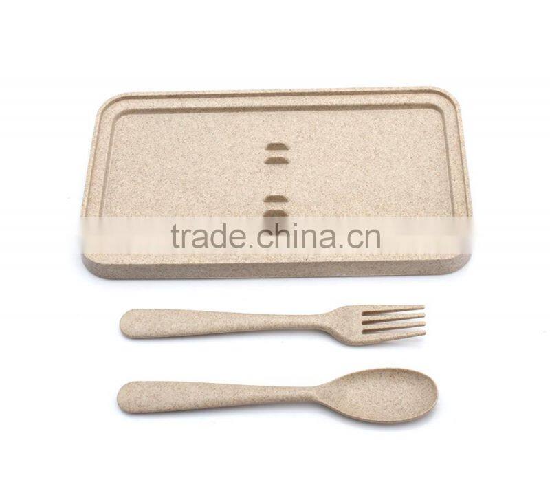 Microwave safe lunch box with spoon and fork