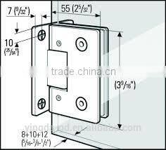 zinc alloy or ss304,ss201 bathroom door hinge to clamp glass door