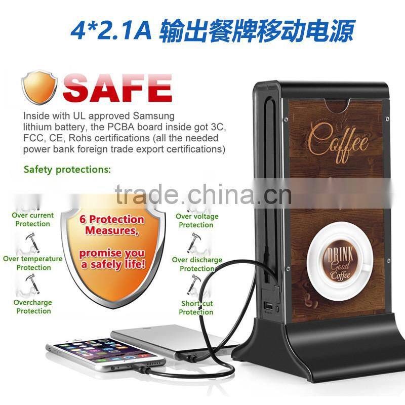 New Style menu power bank 20800mAh USB External Backup Battery Charger PowerBank for all phone