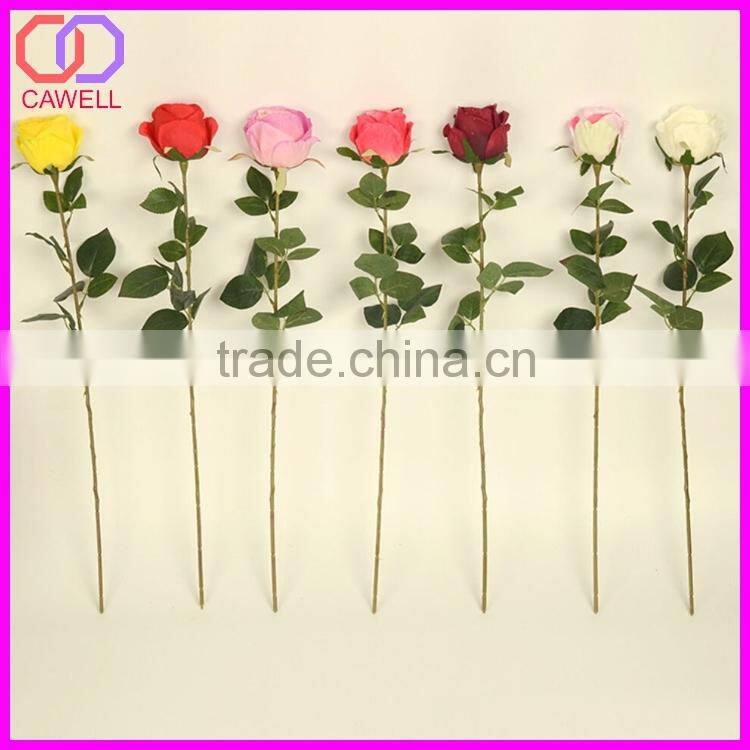 artificial silk white rose bud