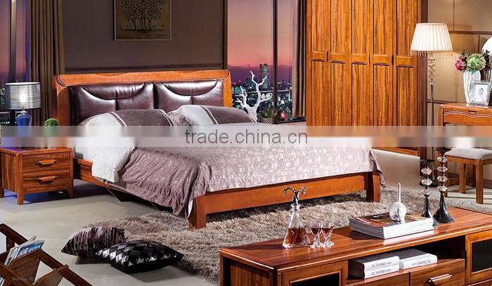 Solid Wood Bed Room Furniture Set Bedroom Unit Including Beds/Bed side cabinet/Chest/Dresser