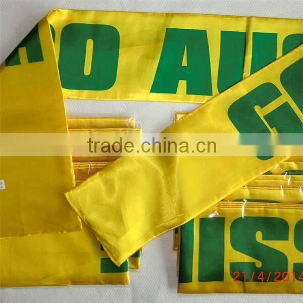 polyester, heat transfer printing, soccer scarf, 2014 world cup scarves, OEM offered