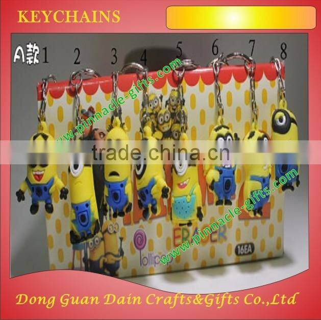 2017 new customized designs 3D soft pvc keychains
