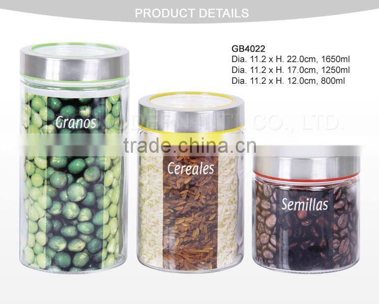 Good Quality Fancy Glass Jars And Lids Airtight Glass Candy Container