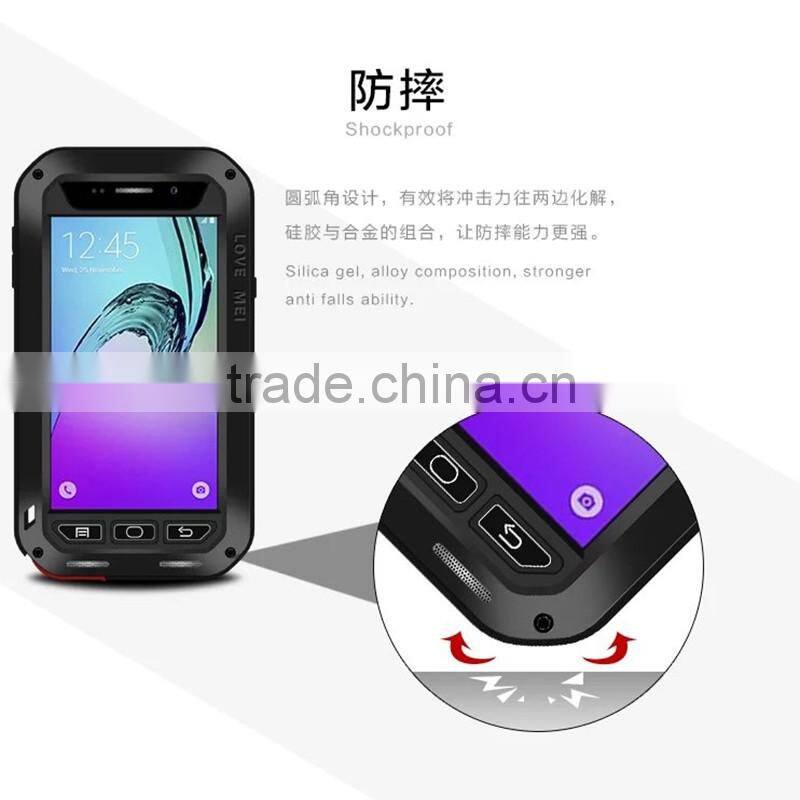 Waterproof Original Love Mei Powerful Case Metal Aluminum Cover For Samsung Galaxy A3 A3100 With Gorrila Glass