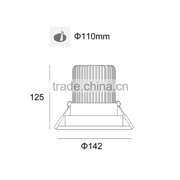 Bridgelux COB White Surface TUV UL Led Retrofit Downlight TEC002D25WCN