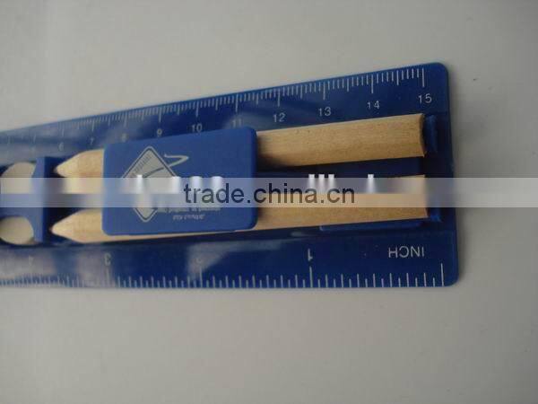 new ideas ruler set/assorted stationery set/pencil with sharpener with ruler