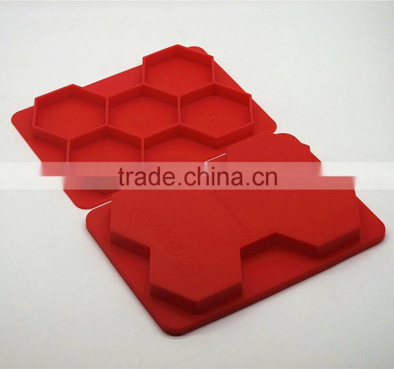 2016 amazon hot Wholesale BPA free FDA food grade 5 cavity large meat pie trays silicone hamburger presser