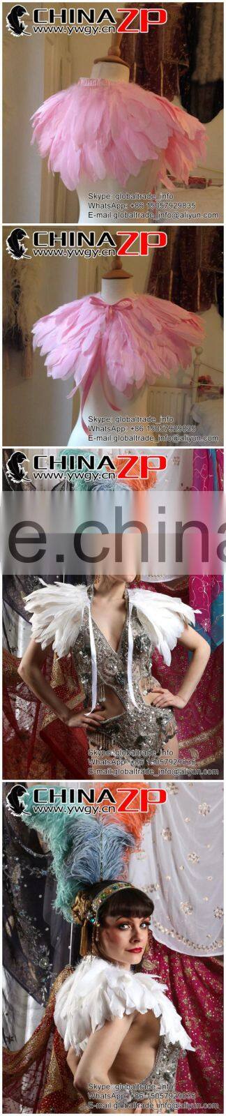 Gold Supplier ZPDECOR Wholesale Beautiful Dyed Satinettes Tiffany Blue Plume Goose Feathers Trim
