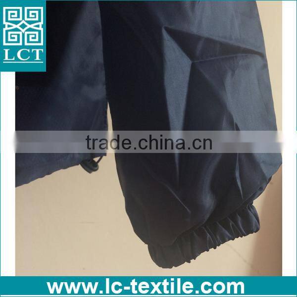 supply 100% 190T nylon dark blue promotional heat transfer print lightweight zip up fold up jacket with a pouch(LCTN1563)