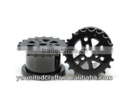 Sprocket Blackline Screw Fit Flesh Tunnels Ear Gauge Plugs