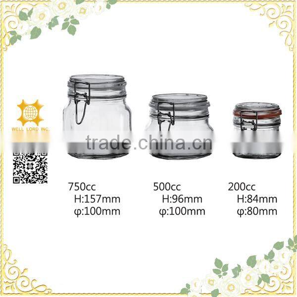 2015 New design wholesales glass food storage jar