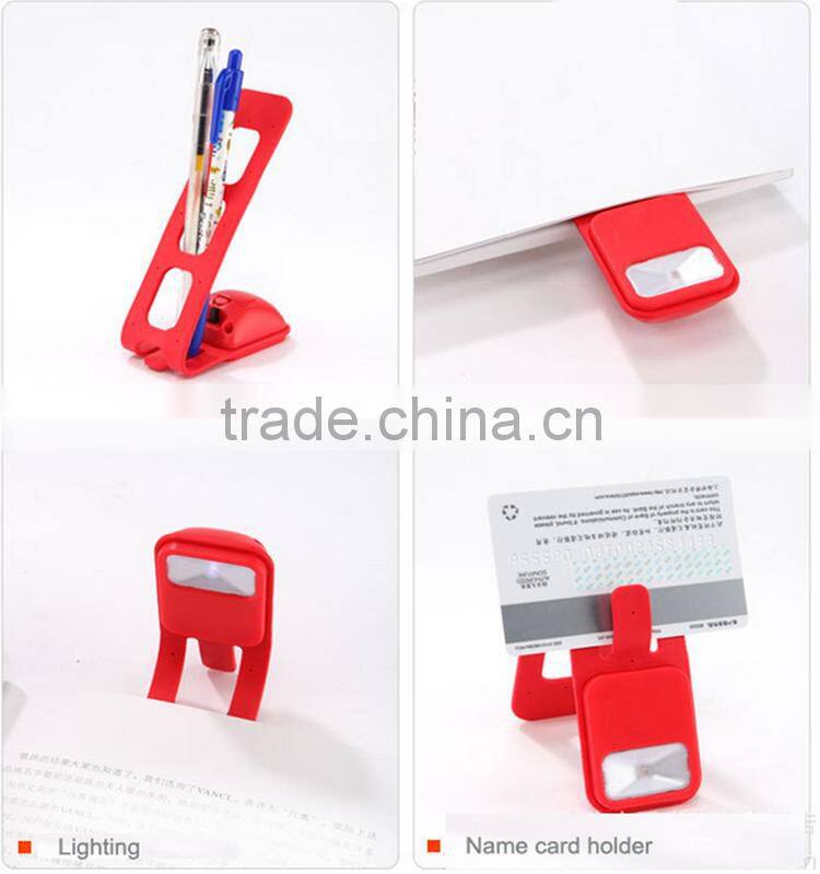Plastic novelty design hot sale good quality power folding bookmark light
