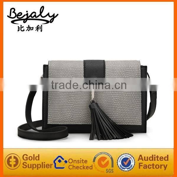 china factory products leather bags shoulder bag style with tassel