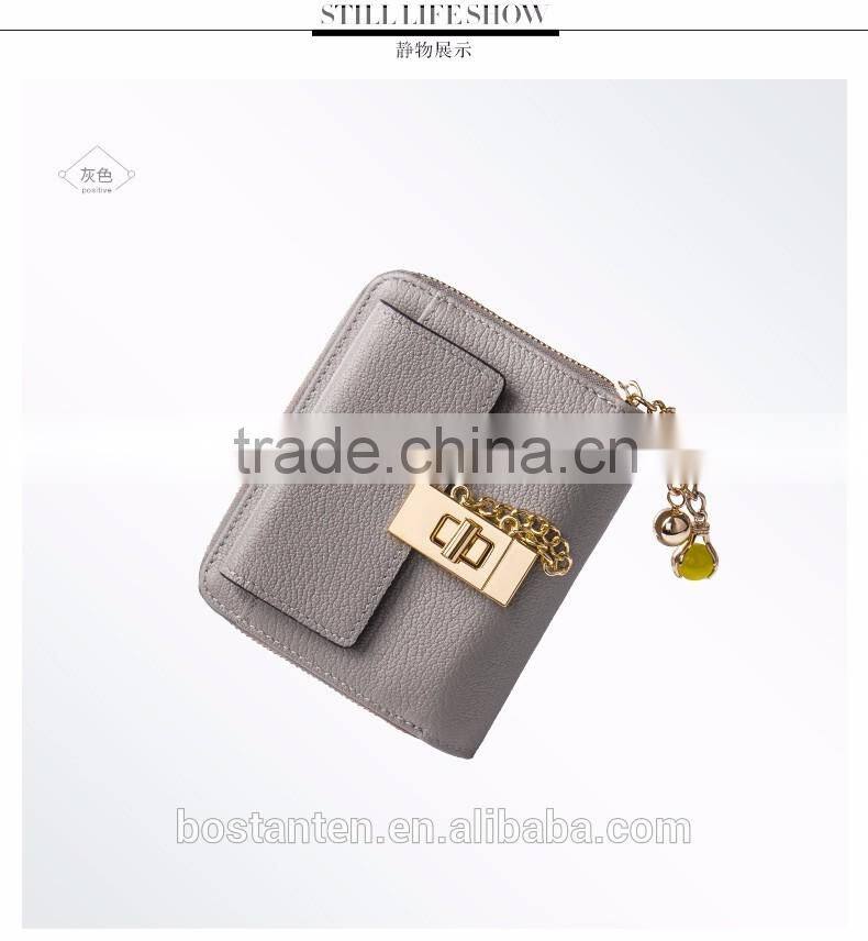 customized hasp open wallet women genuine leather coin hand purse