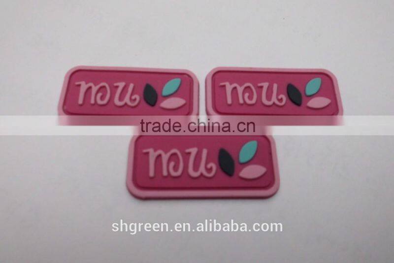 Cute PVC rubber label,rubber badges for slipper