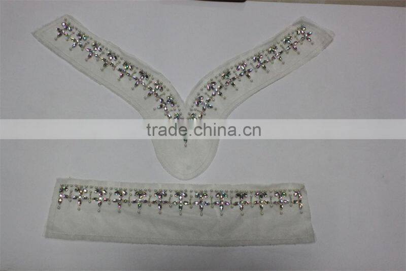 Fancy neck trim and waist trim set for prom dress